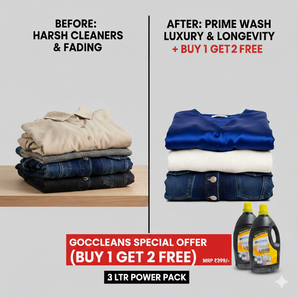 Prime Wash Luxury Liquid Detergent - Special Buy 1 Get 2 Free (3 Ltr Power Pack) | Luxury & Longevity + Color Protection Formula