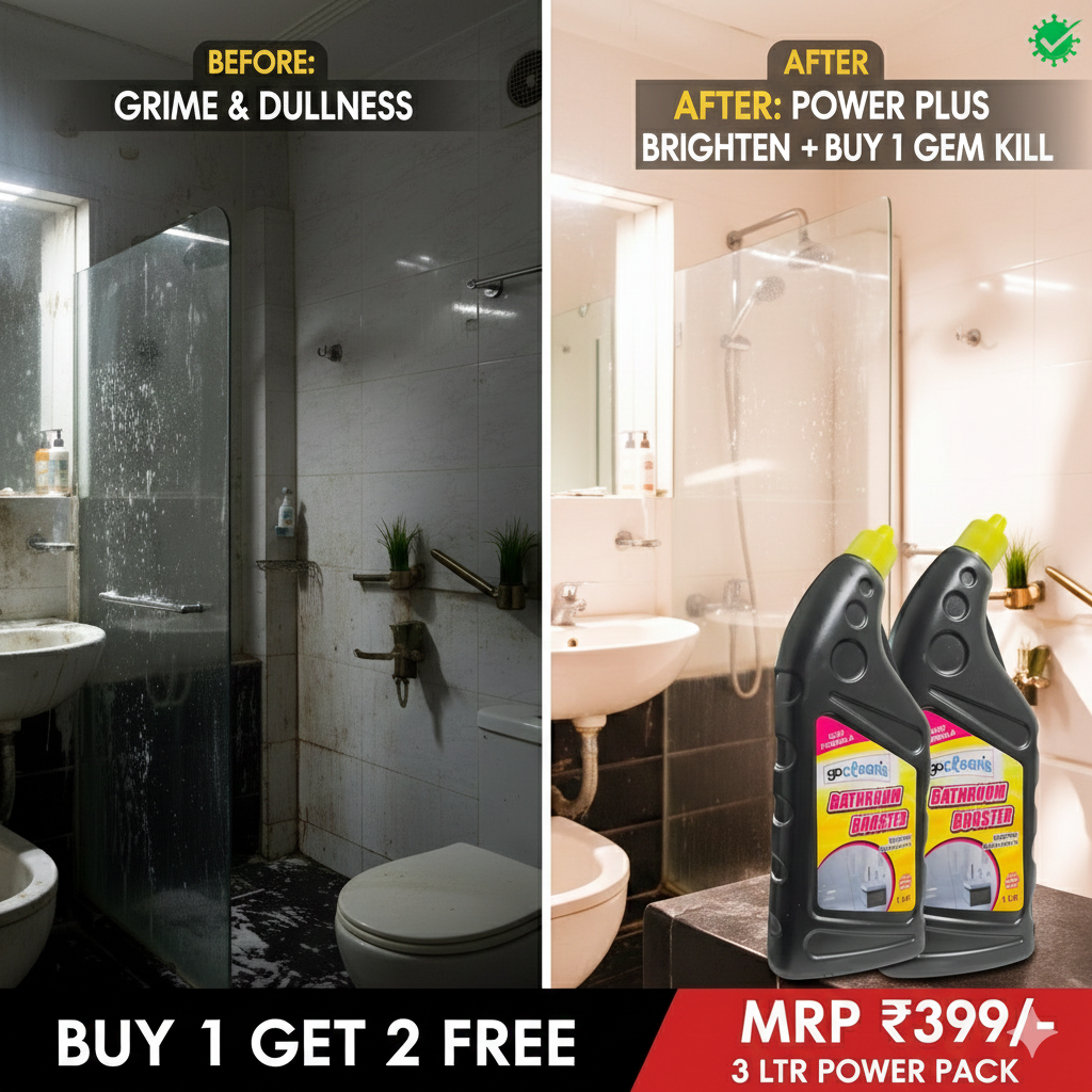 Bathroom & Tile Cleaner Liquid - Special Buy 1 Get 2 Free (3 Ltr Power Pack) | Power Plus Brighten & 100% Germ Kill Formula