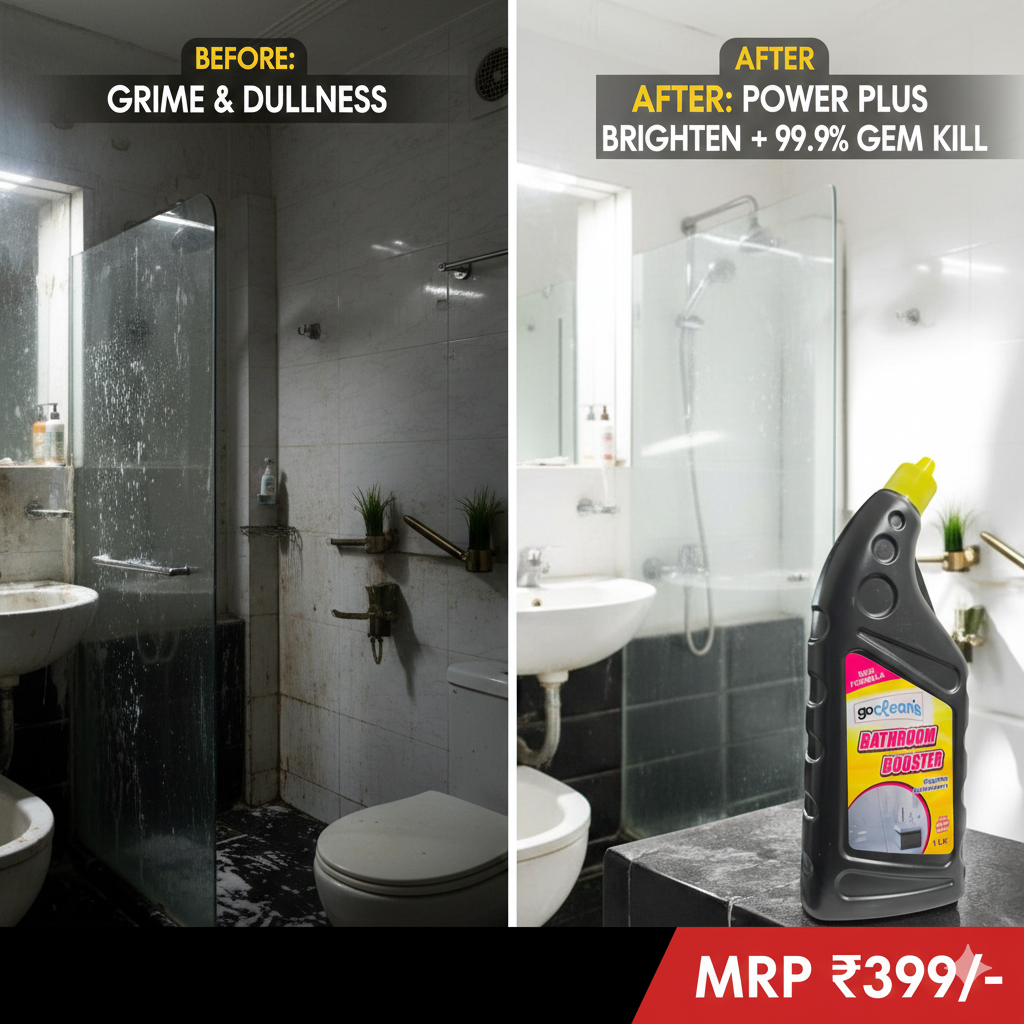 Professional Bathroom & Tile Cleaner - Ultra Power Plus Hard Water Stain Remover & Surface Shiner (1L)