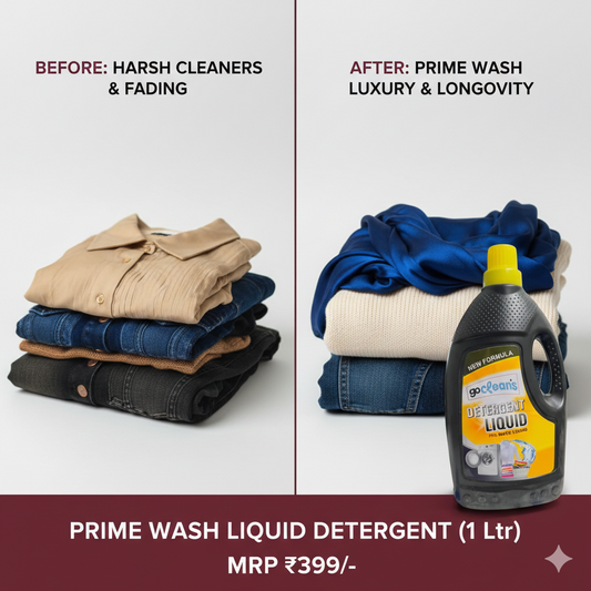 Prime Wash Luxury Liquid Detergent - Fabric Care & Color Protection Formula (1 Litre