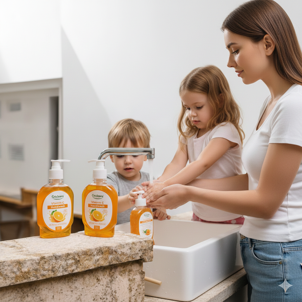 Goclean’s Vitamin C Orange Handwash - 99.9% Germ Protection & Citrus Fresh Odor Removal (250ml Travel Pack)