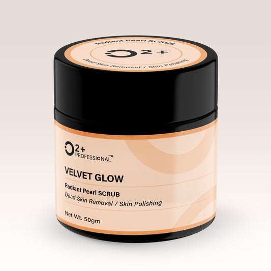 O2+ Professional Velvet Glow Radiant Pearl Scrub - Dead Skin Removal & Skin Polishing (50g)