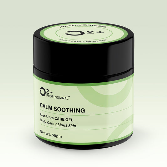 O2+ Professional CALM SOOTHING Aloe Ultra CARE GEL - Daily Moist Skin Relief (50g)